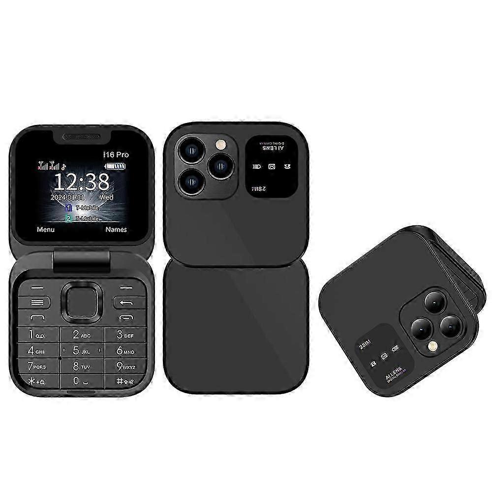 SERVO i16 Pro Mini Flip Phone, 1,77 Zoll, MTK6261D, 23 Tasten, Unterstützung Bluetooth, FM, Magic Sound, Quick Dial, GSM, Dual SIM