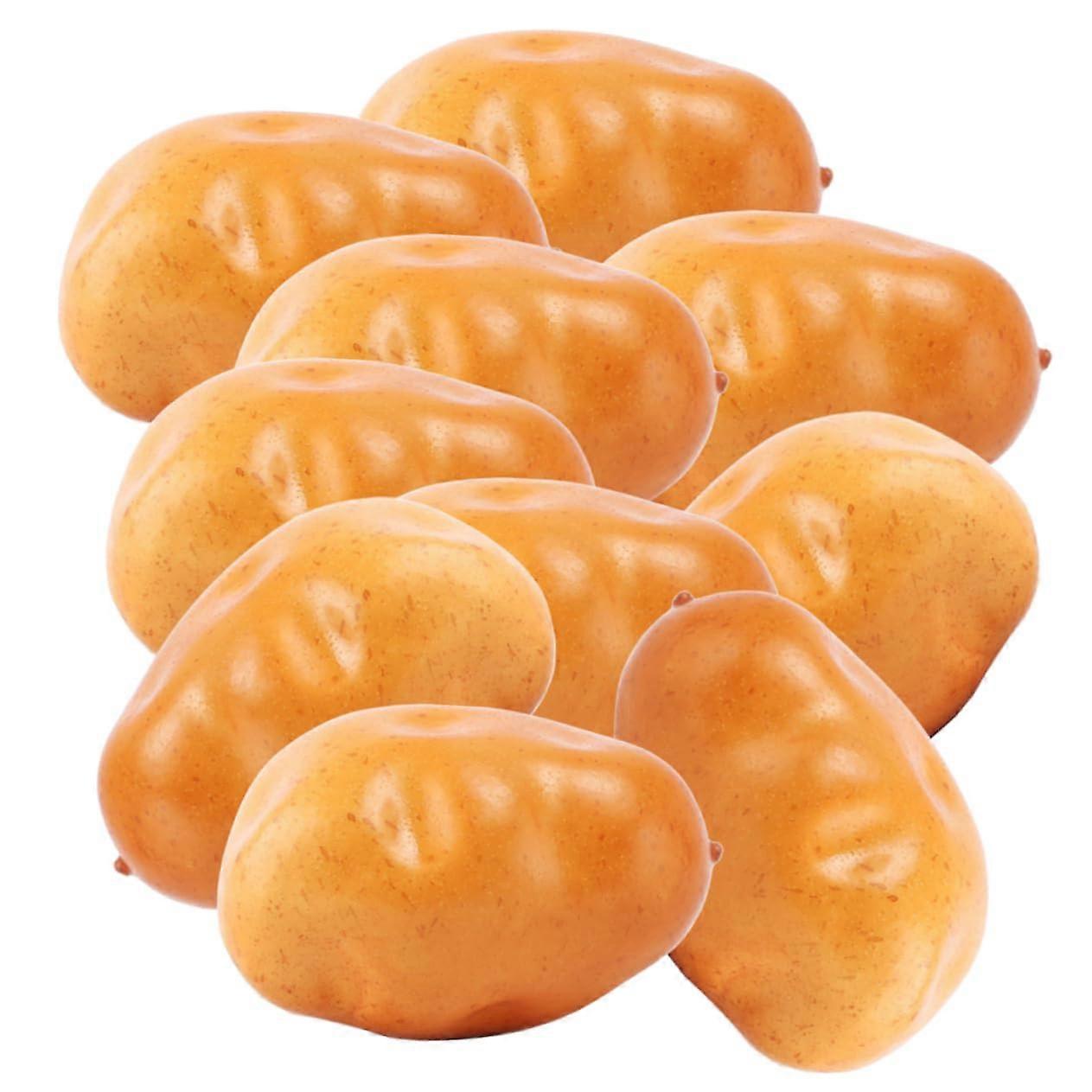 10 Artificial Potatoes Realistic Foam Vegetables for Kitchen and Store Decoration, 10 Pack, Non-Toxic, 3D Design