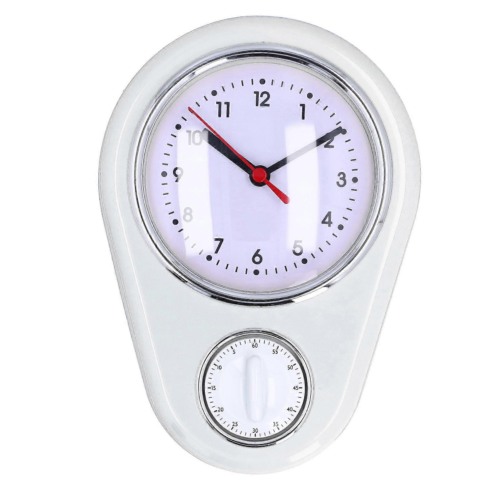 9 Inch Kitchen Timer Wall Clock Multifunction Innovative Precise Time Silent Operation Quartz Clock for Home Kitchen White