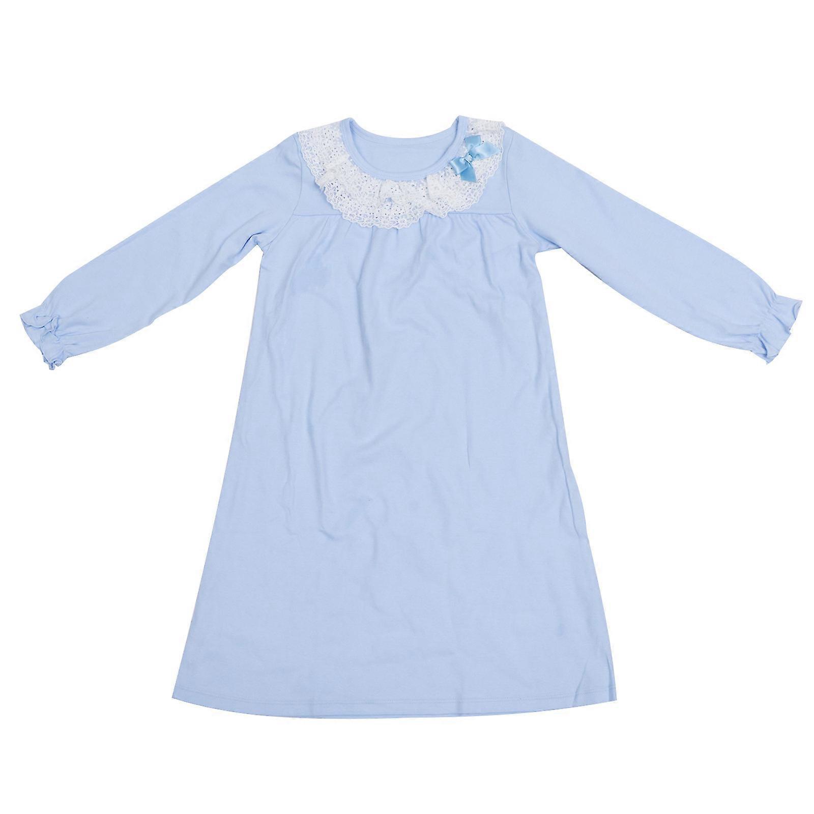 Enfants Homewear Coton Chemise de Nuit À Manches Longues Loisirs Vêtements Pour Enfants Bleu 80X35CM Facile à Nettoyer 1Pack