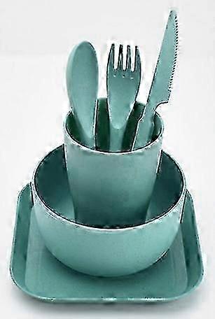 1 Set Wheat Straw Tableware Set Durable Dinnerware Kitchen Cutlery Set Suitable for Certain Brands