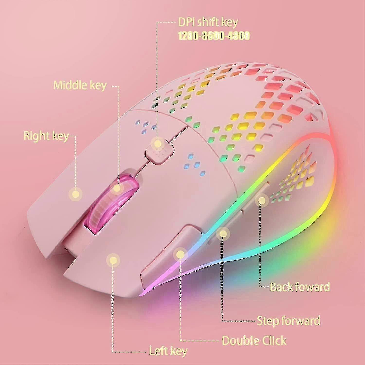 Wireless Rechargeable Honeycomb Gaming Mouse