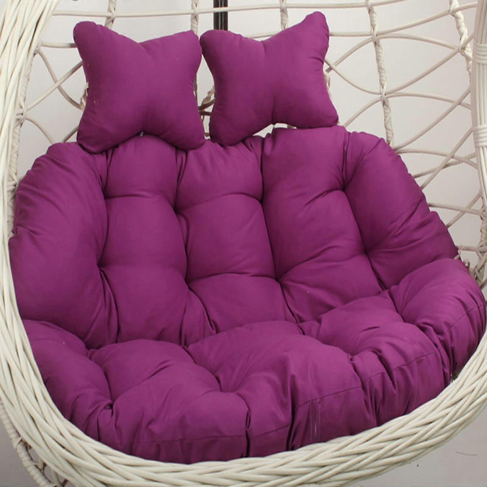 Hammock swing cushion with adjustable headrest, thick, washable double cushion for outdoor use, ideal for relaxation and comfort.