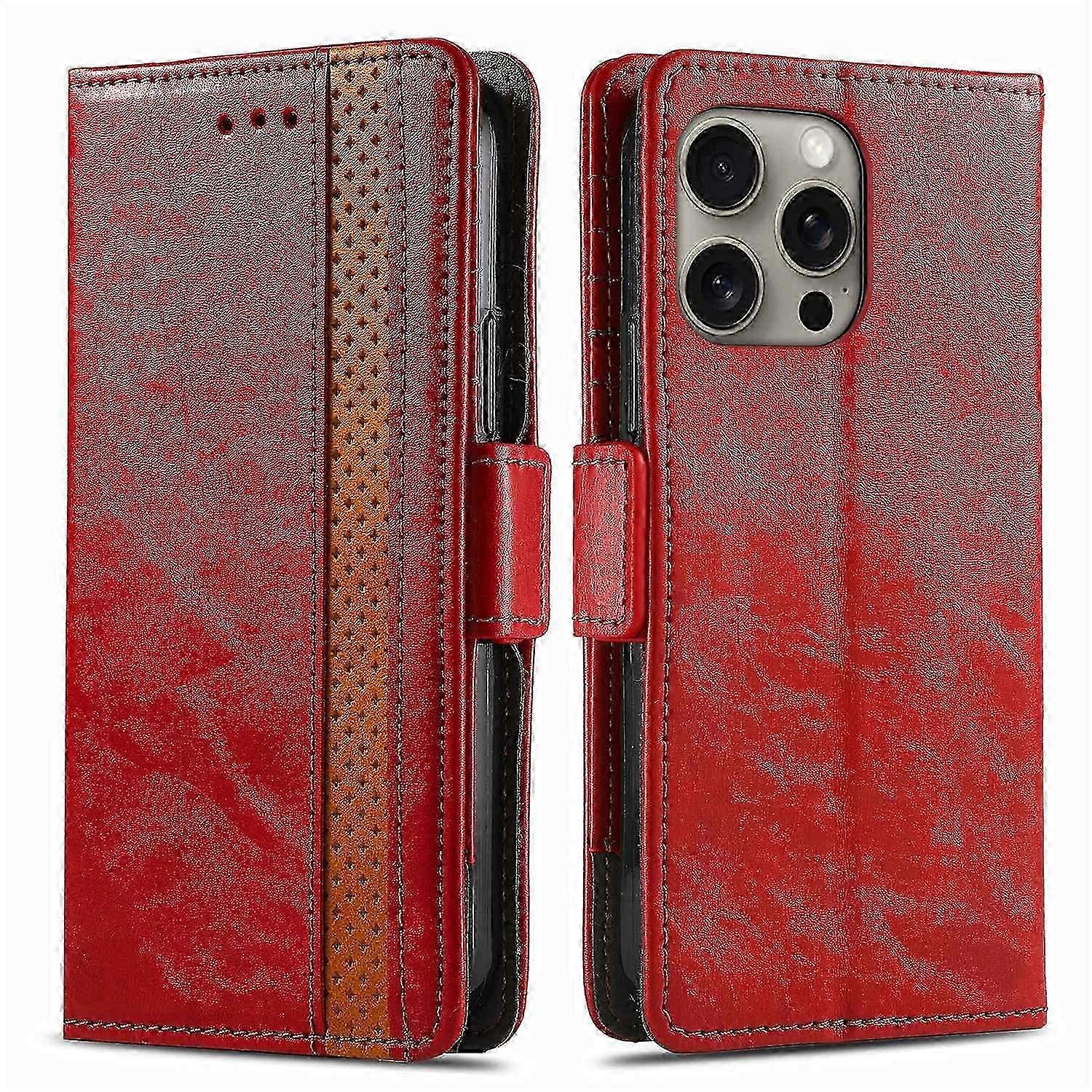 Case Stand Wallet Splicing PU Leather Cover for iPhone 16 Pro