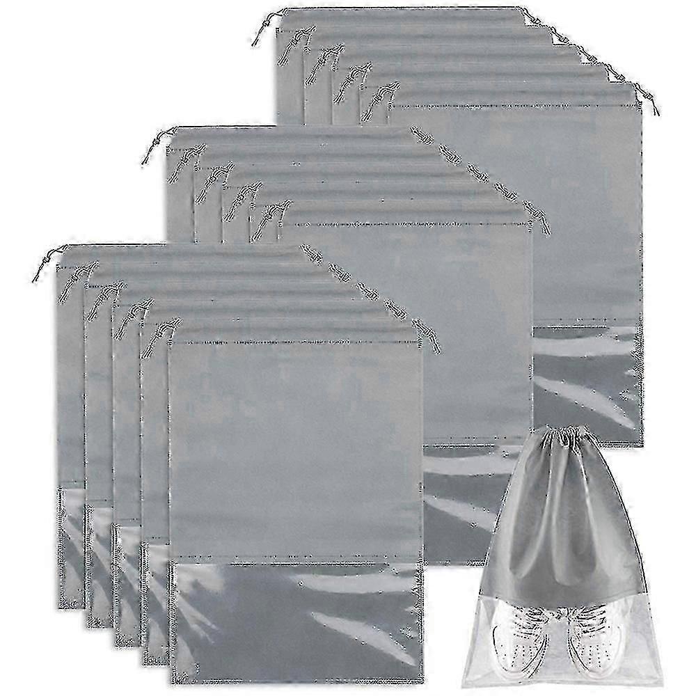 15 Pcs Portable Drawstring Shoe Storage Bags Non-woven Dust Proof Pouch Space Saving Organizer