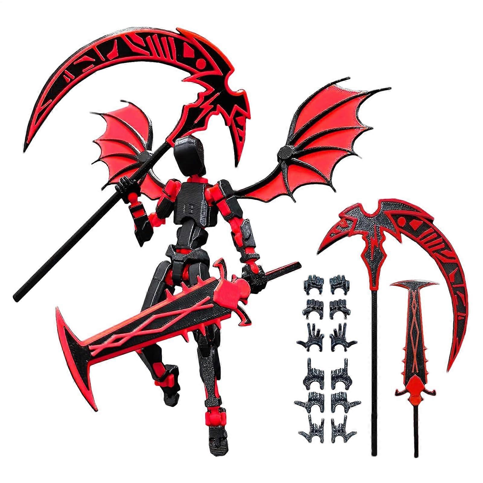 3D Print Toy Action Figures: Individual Hero Model, Movable Figure, Desk Decoration, Red 3D Printed Action Figure