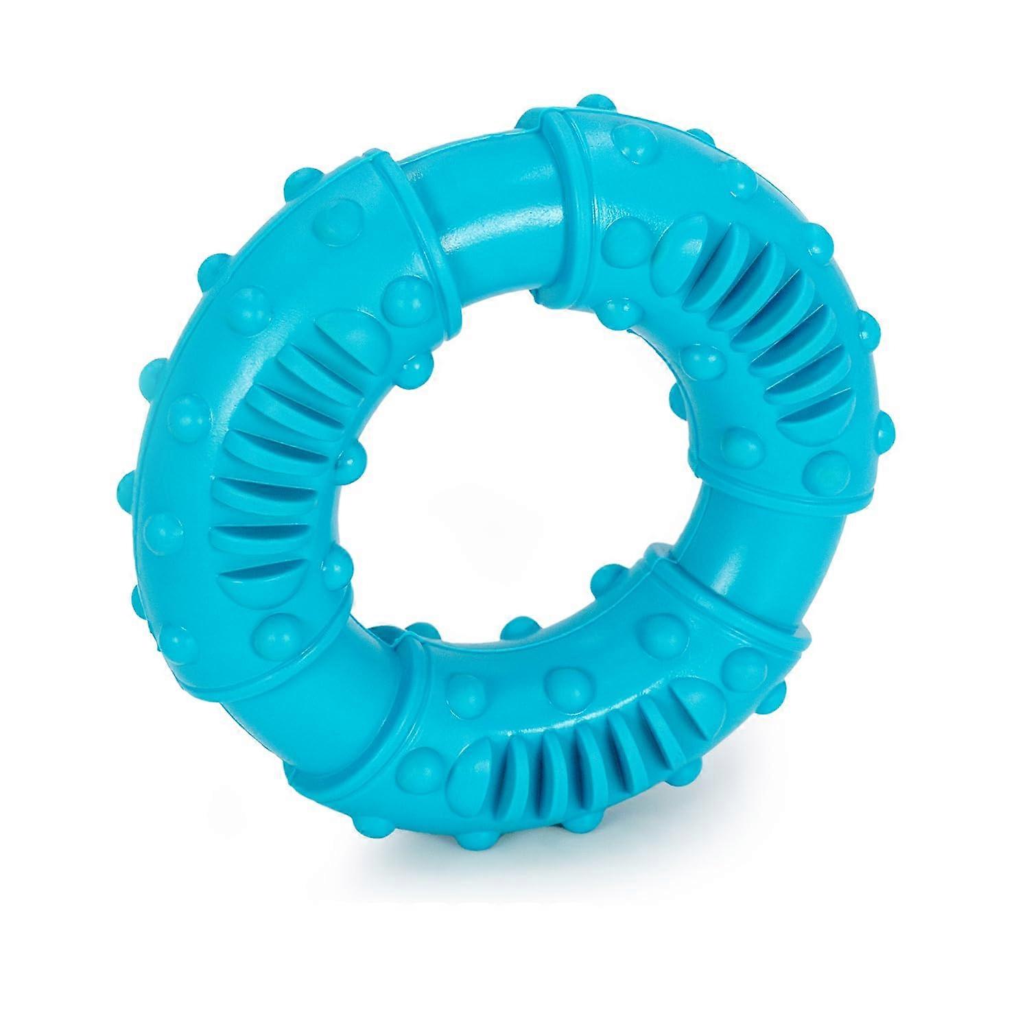 Dog Chew Toy 12.5 x 4 cm Blue Rubber Chew Ring for Playful Dental Care and Meeting Interactive Needs Dog Toy for Large and Small Dogs