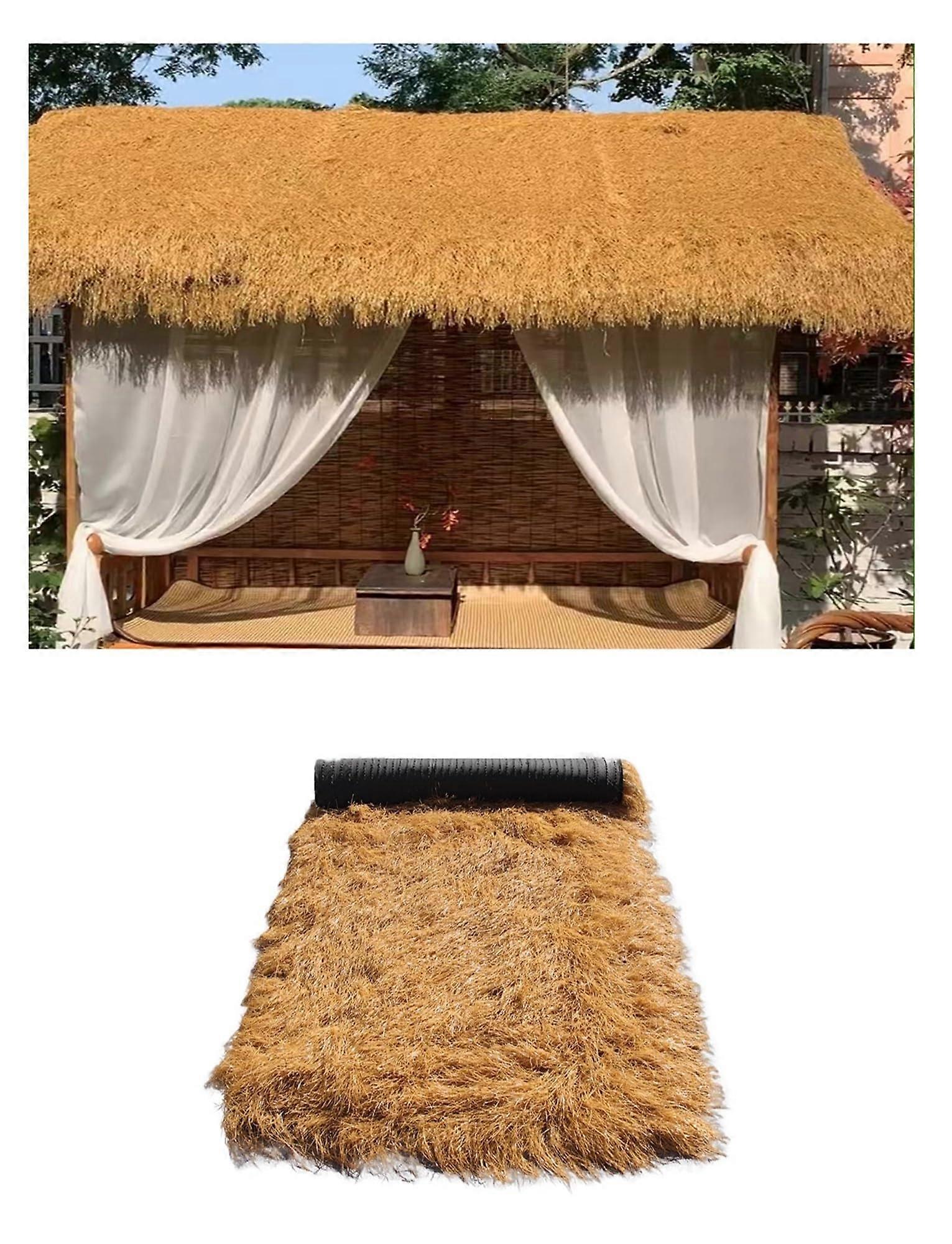 Artificial straw for terrace, Hawaii and outdoor decor, fireproof straw roof decorations, artificial straw roll (3.3x23ft).