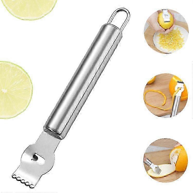 Lemon peeler with stainless steel handle for gin cocktails, melon peeler, professional citrus peeler with channel, lemon orange cocktail peeler