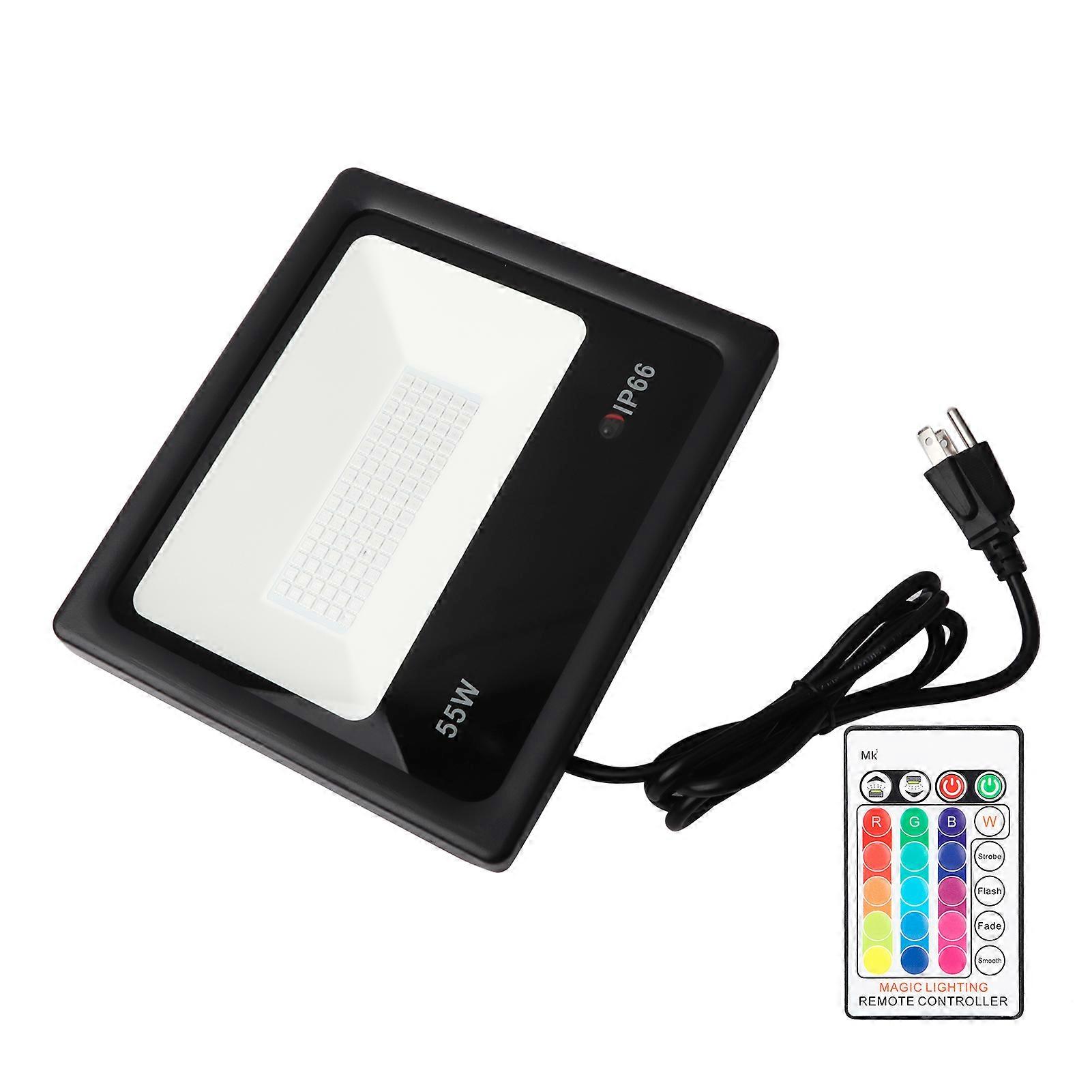 LED Colorful RGB Remote Control Floodlight Projection Light 55W for Courtyard Lane AC85-265V