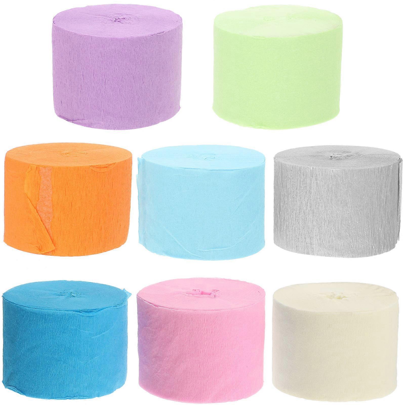 Paper Decorations Pastel Crepe Paper Rolls Background Creation Room Decoration 8Rolls