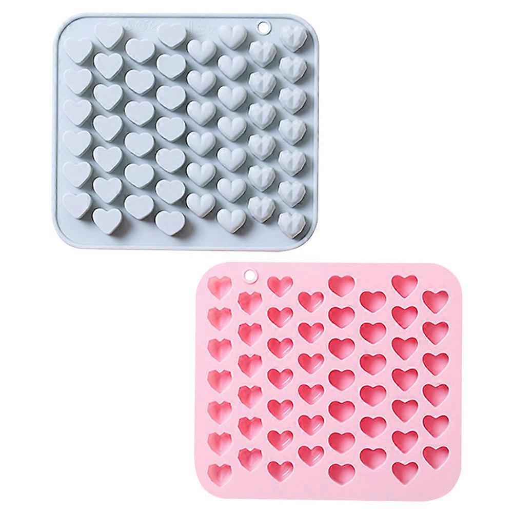 Cake Mold Set Silicone Chocolate Molds Heart Shaped Baking Tools Pink For Home Users 2Set