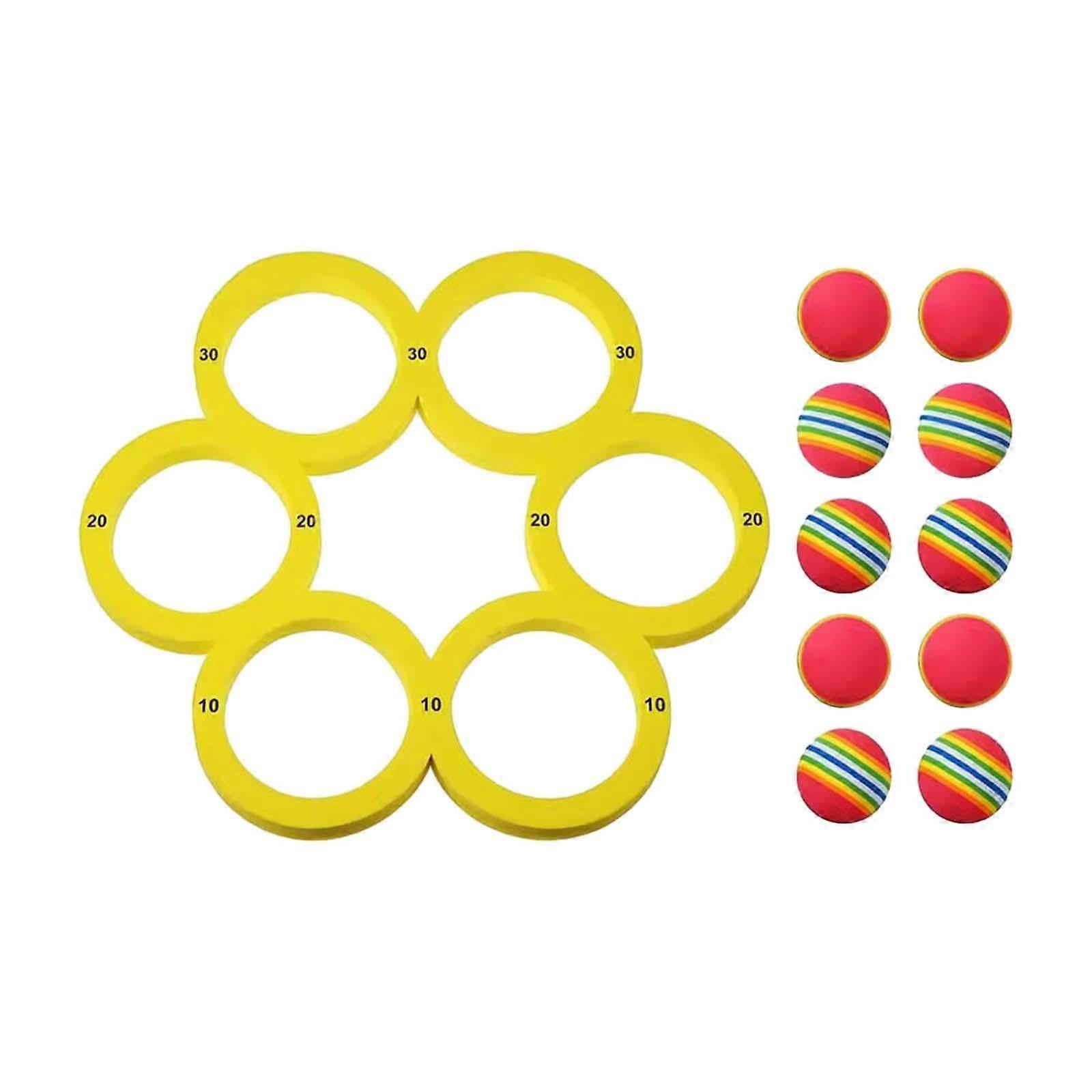 Swimming pool accessories with balls and foam swimming rings for summer games, 10 balls