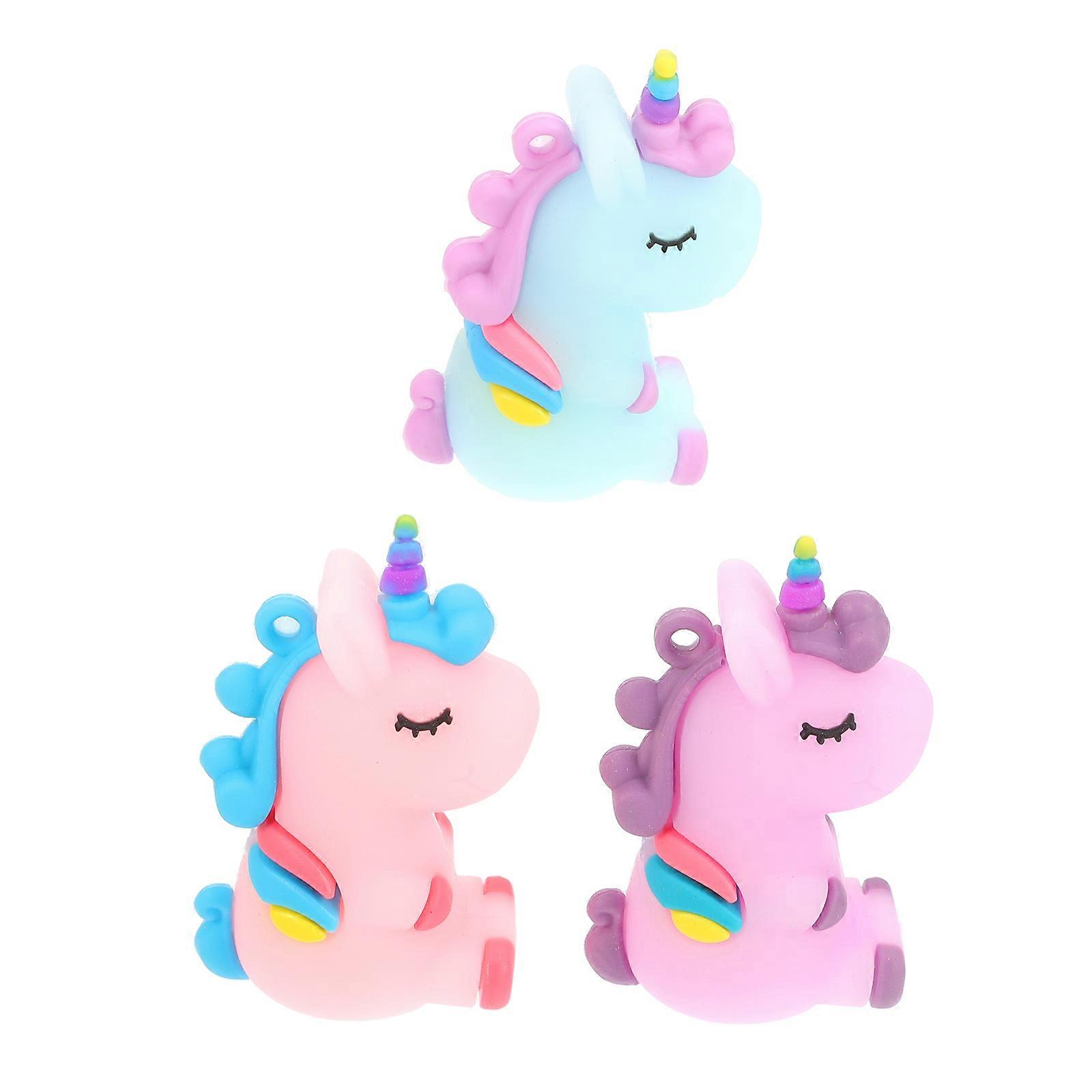 Dessert Topper Decor Unicorn Cake Decorations Compact Design Birthday Party Pink 3Pcs