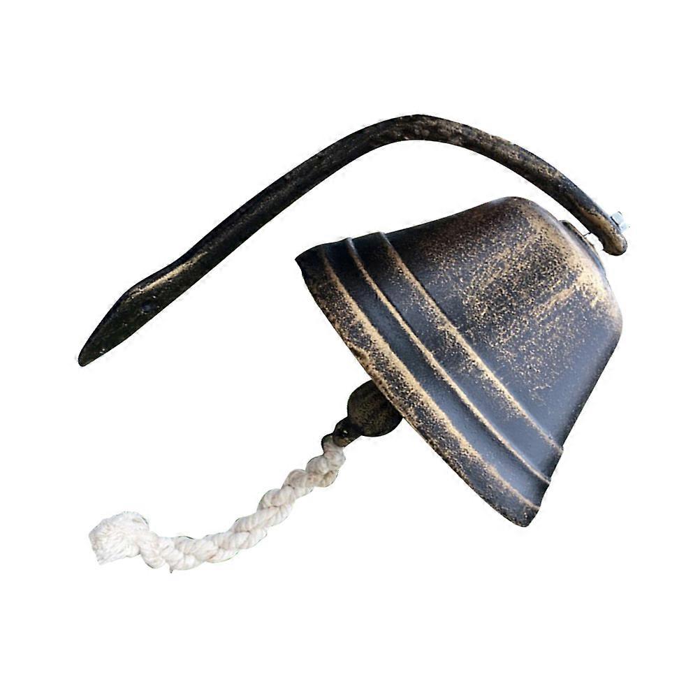Retro Cast Iron Doorbell for Indoor/Outdoor Use – Loud Sound, Small Bronze Design for Coffee Shops, Schools, and More – Durable Hanging Decoration
