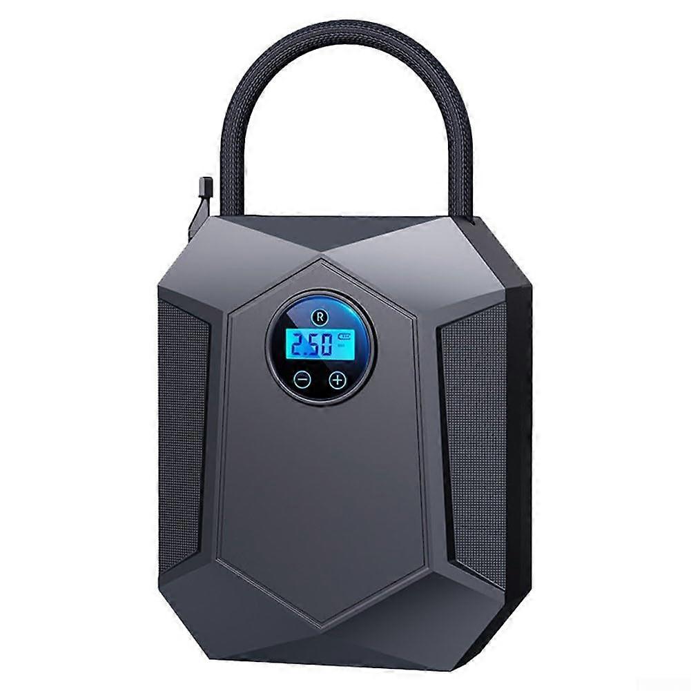 Digital tire inflator pump, 12V, fast inflation with builtin LED light for safety.