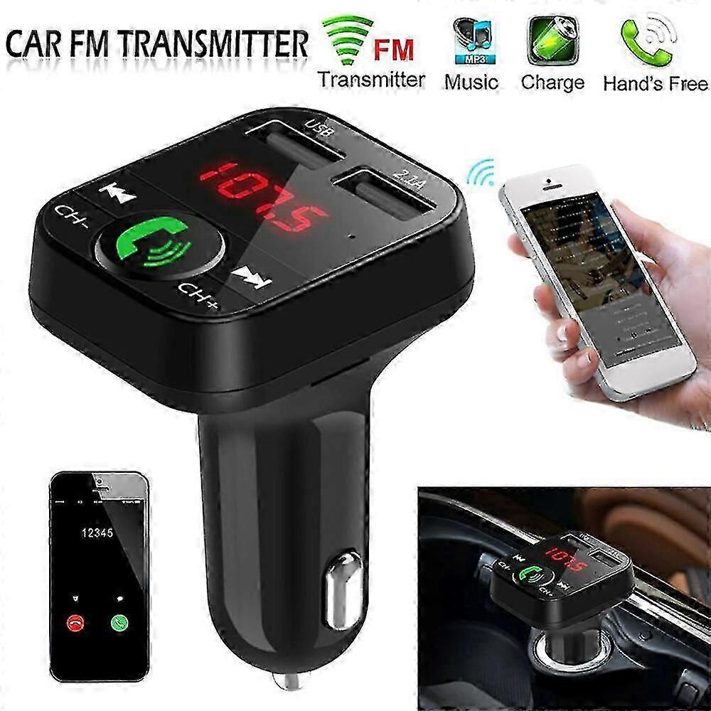 Wireless Bluetooth Car Fm Transmitter Dual Usb Charger Charging Aux Adapter Hands-free