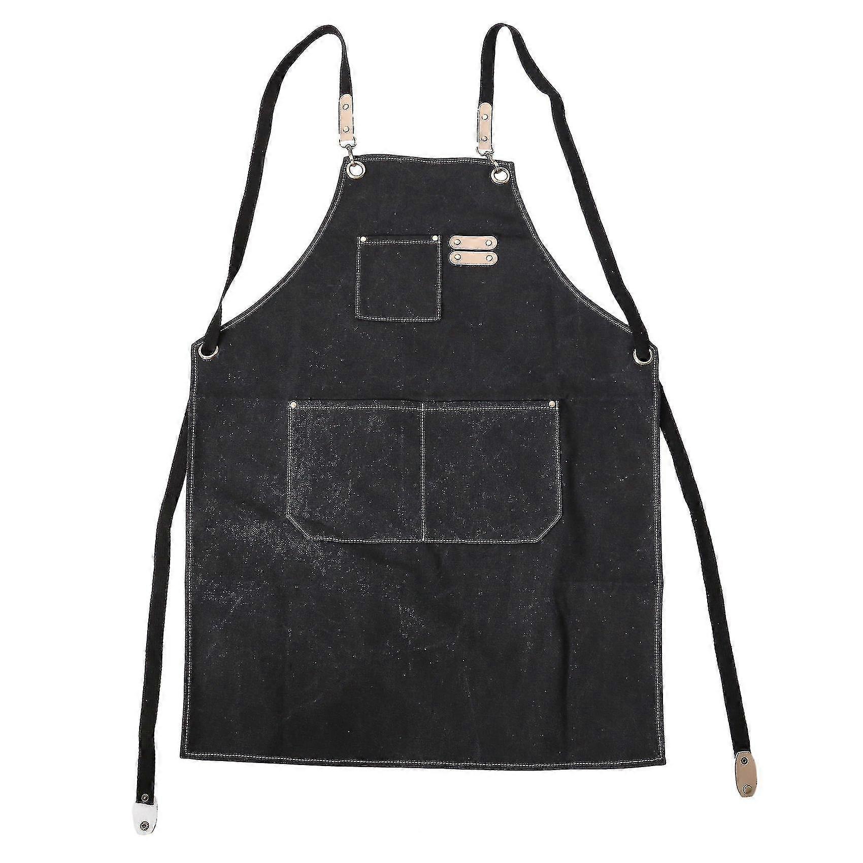 waterproof canvas work apron with 3 tool bags for workshop kitchen garden
