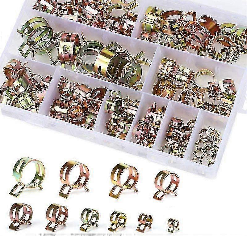 الربيع كليب خرطوم المشبك البنزين خرطوم المشبك ، 100 قطعة خرطوم المشابك الربيع كليب المشابك خرطوم المشبك مع صندوق التخزين (6-22 مم)
