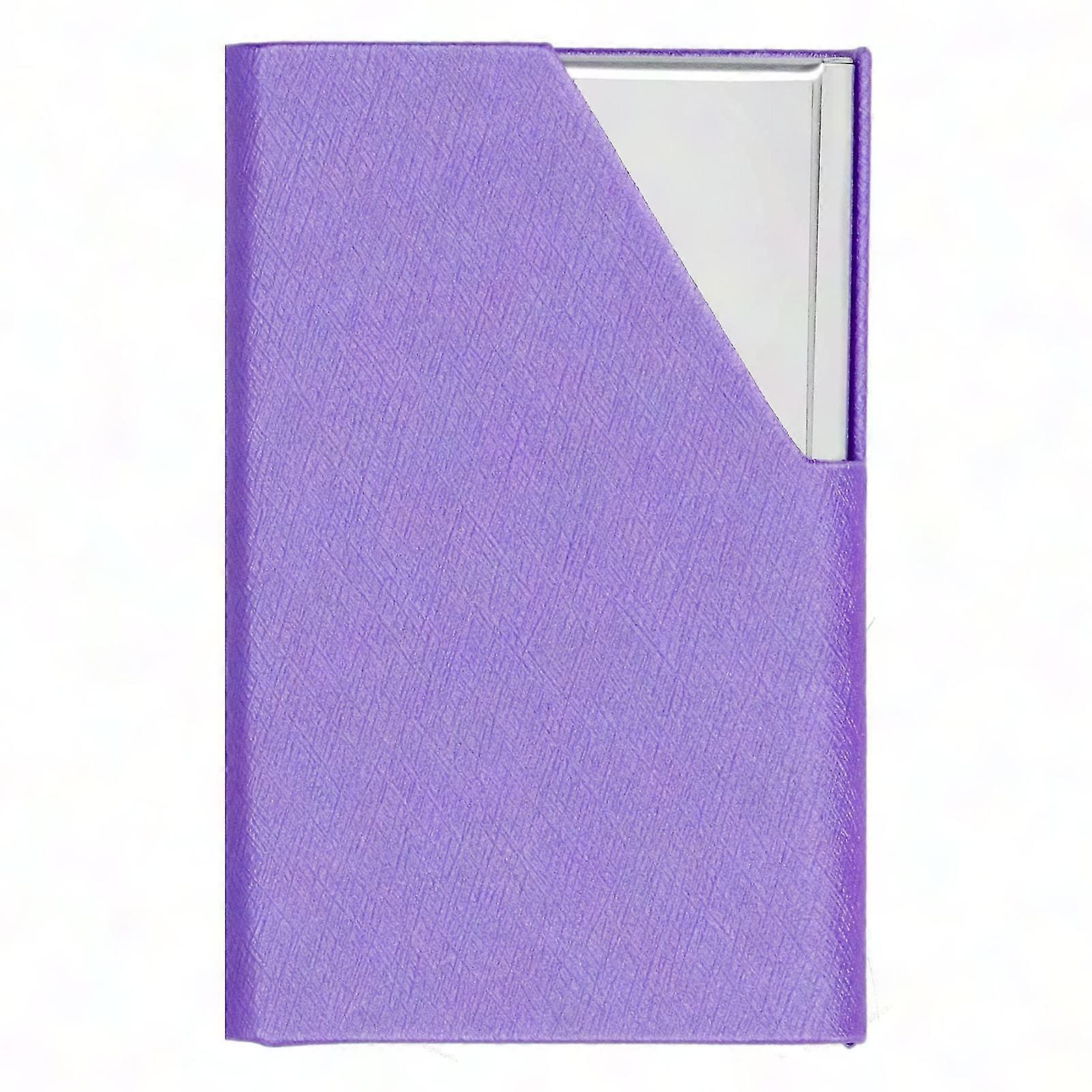 حامل بطاقة معدني أنيق وجلد صناعي - حافظة بطاقة عمل مدمجة للمحترفين