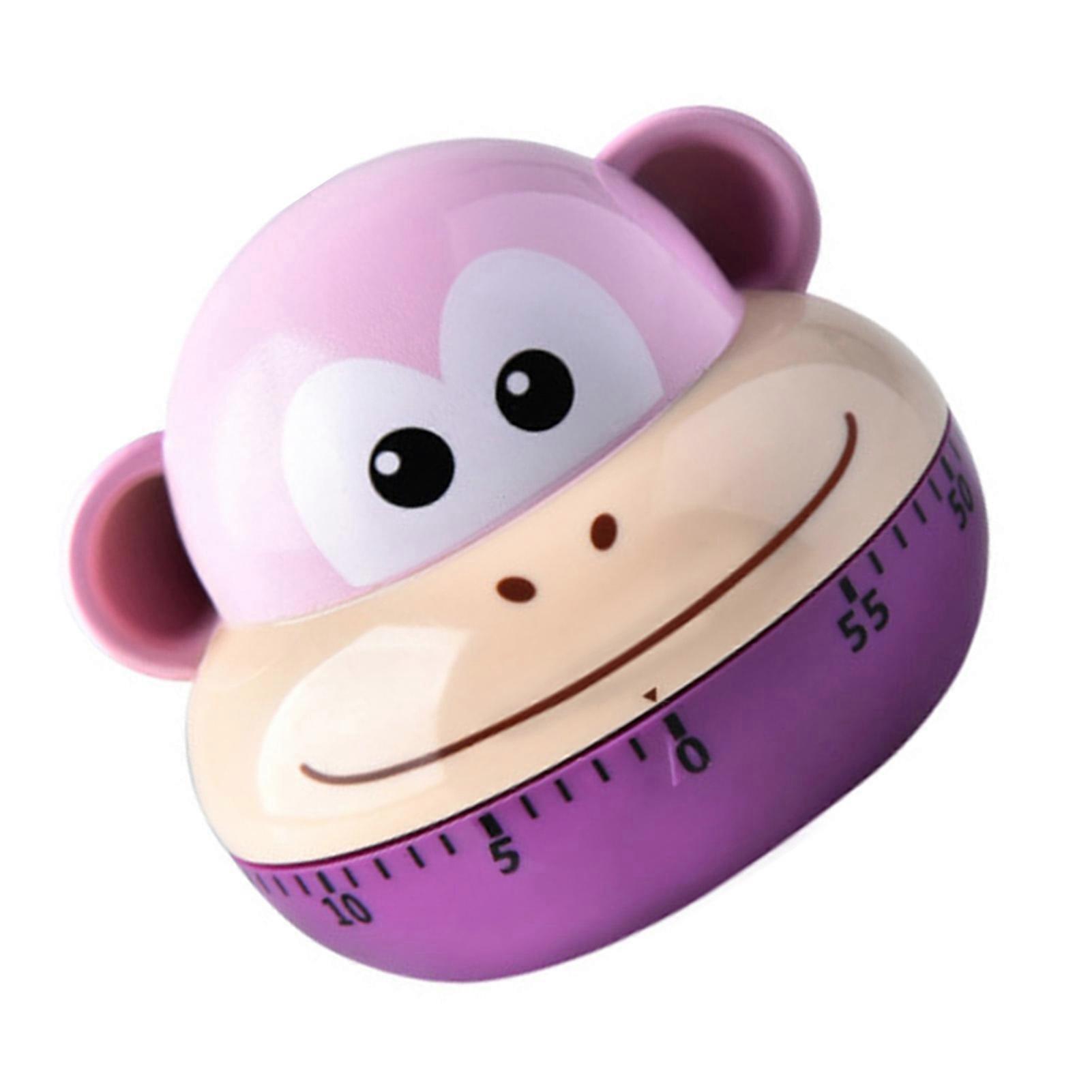 Mechanical Kitchen Timers Cartoon Animal Shape Accurate 60 Minutes Manual Timer for Students Little Monkey