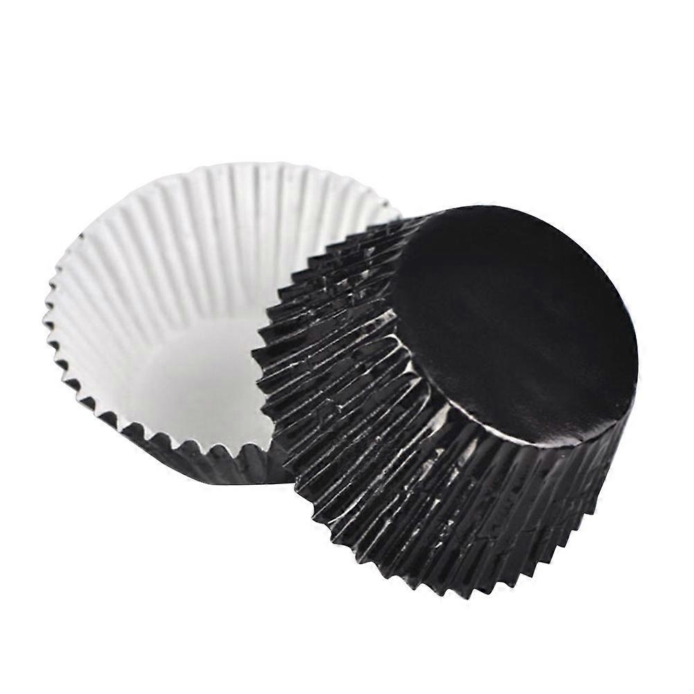 Black Aluminum Foil Cups Thickened Baking Molds for Cupcakes, Muffins, Snacks, Nuts, Candies Ideal for Birthdays, Weddings, Parties