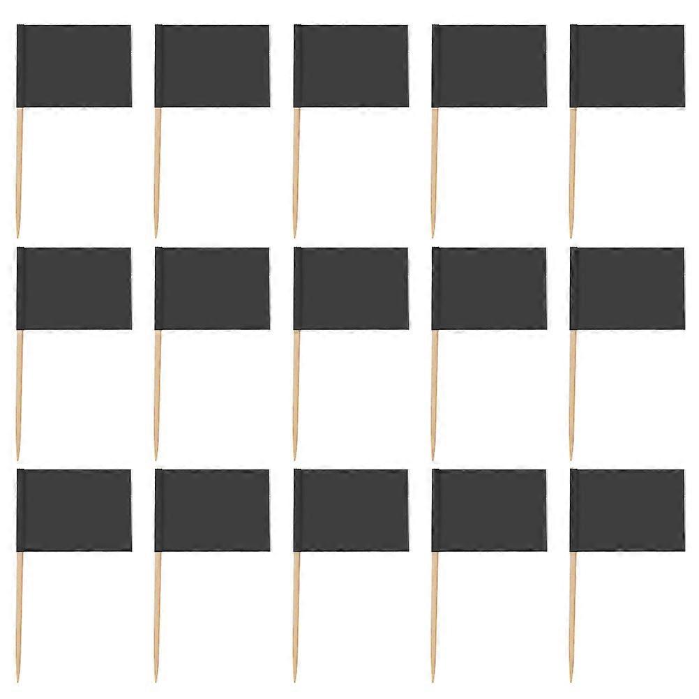 200pcs Black Toothpick Flags for Decoration Sturdy Synthetic Material Ideal for Cakes and Parties