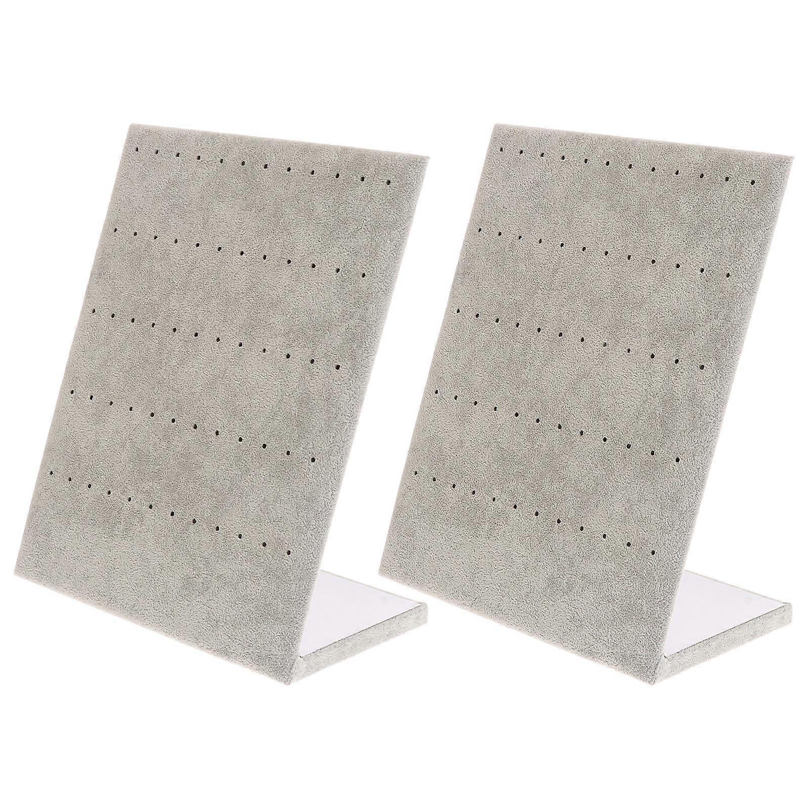 حامل مجوهرات حامل عرض القرط الفانيليت مادة مستطيلة الشكل تصميم بسيط لمتجر المجوهرات 24X20CM 2 قطعة