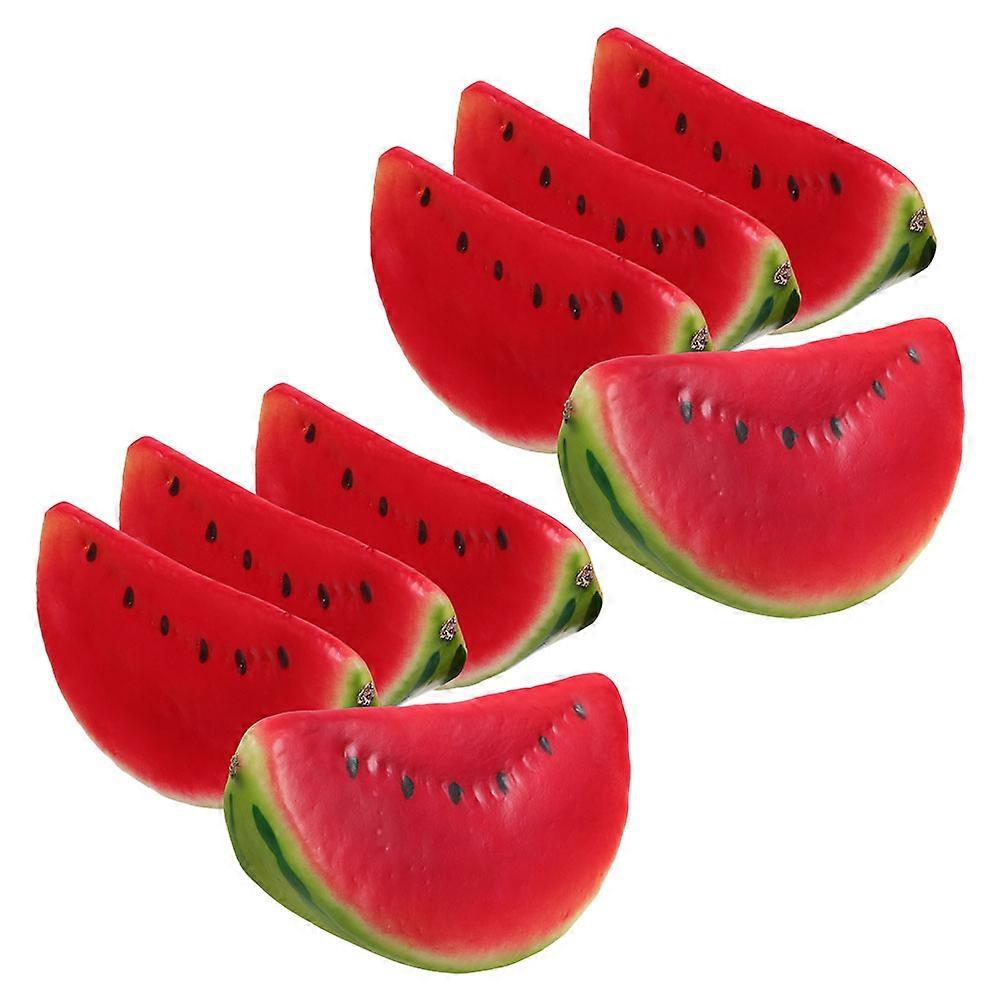 Faux Fruit Decor Realistic Simulation Watermelon Slice Prop Advertisements Easy To Carry 8Pcs