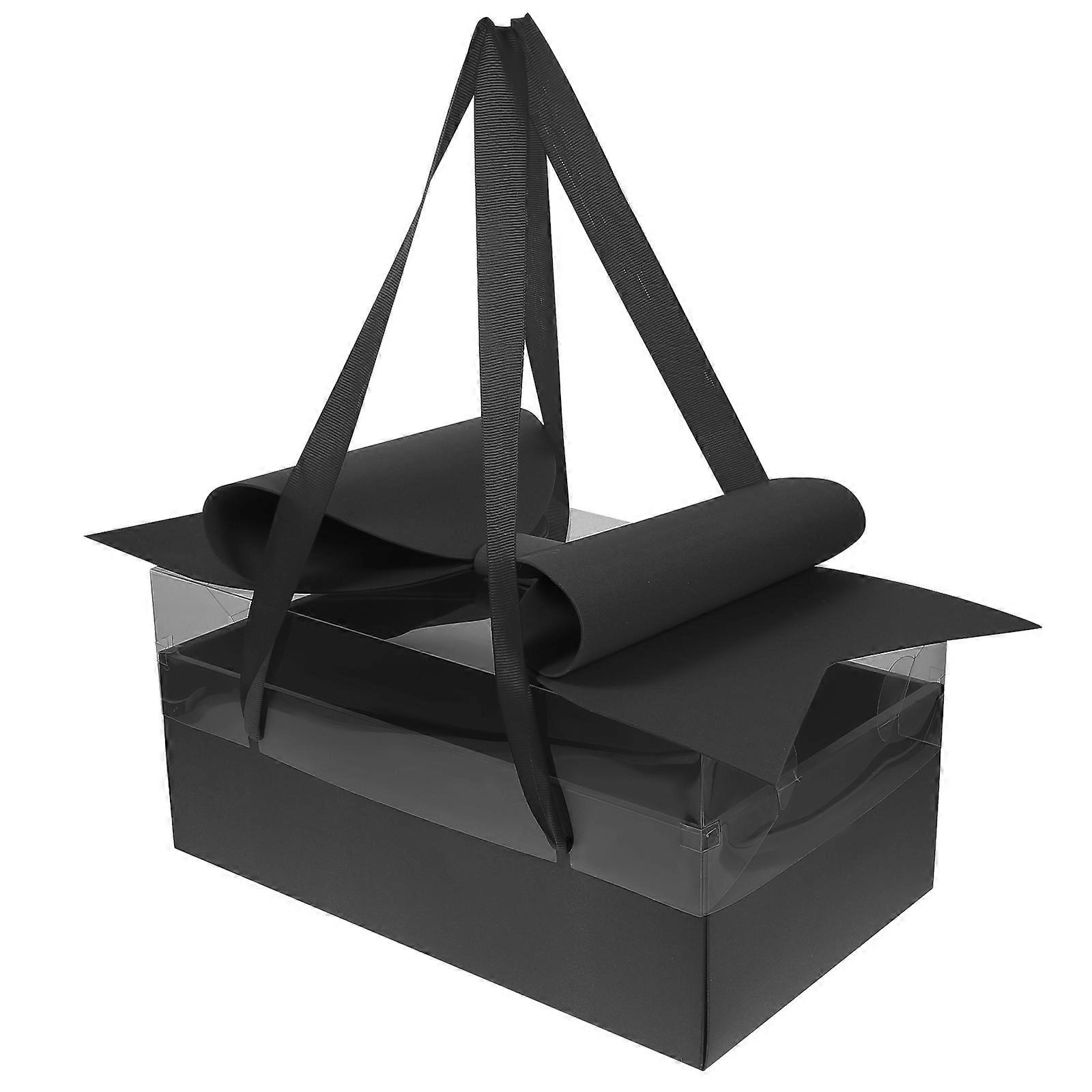 Paper Box Decorative Storage Box Holiday Bowknot Packaging Box PVC Clear 1Pack