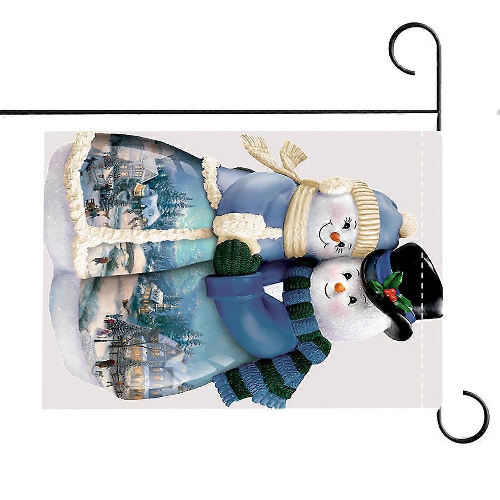 Garden Ornament Holiday Yard Flags Christmas Theme Rectangular Sky-Blue Decorative Flag for Families 1Pack