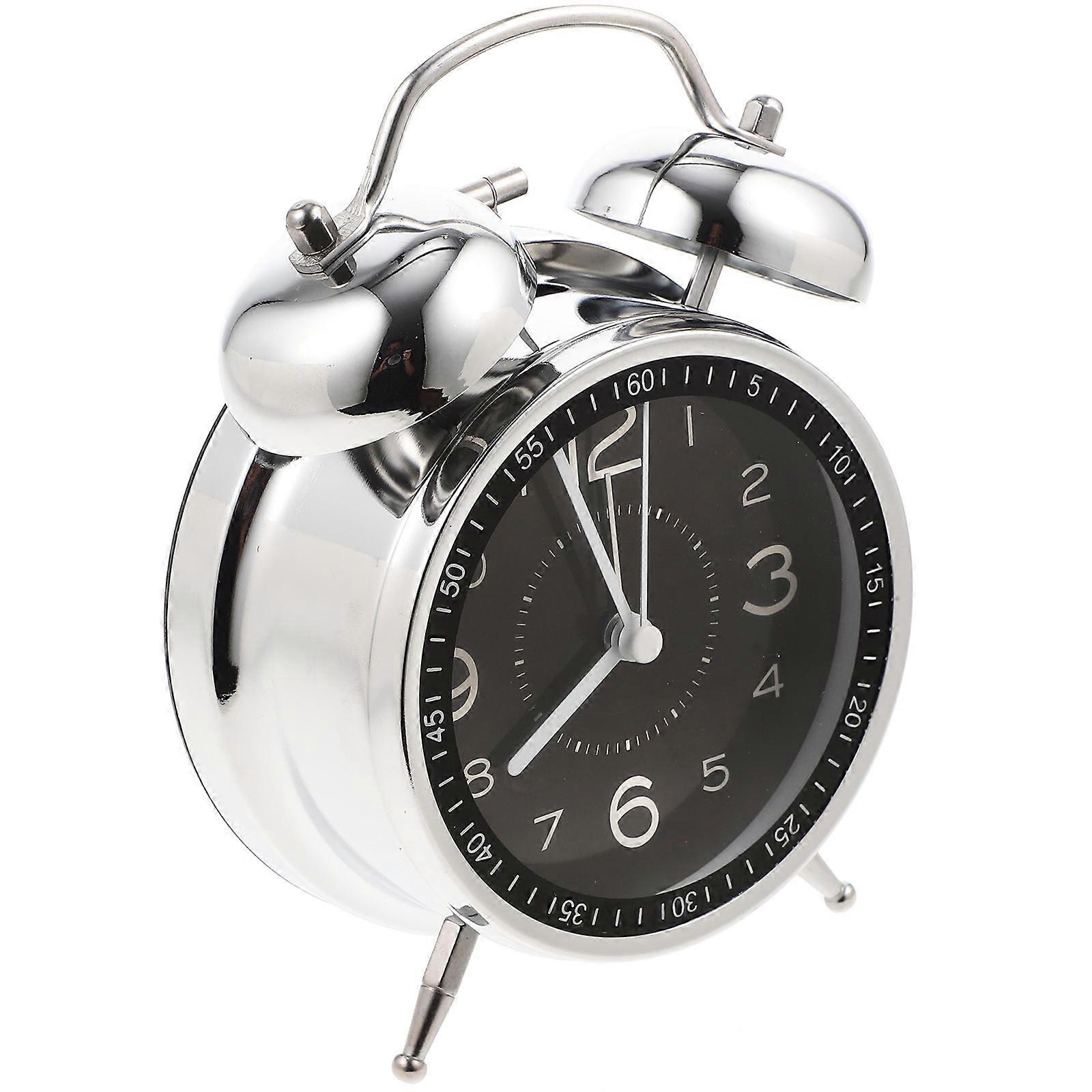 Silent Table Clock Rustic Bedroom Table Clock Loud Alarm Sound General Users 3.9×2.2×6.5in 1Pack