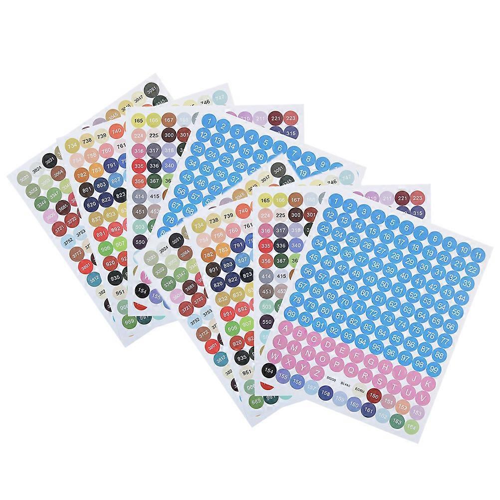 Practical Marking Tool with Adhesive Number Stickers for Home Organization Assorted Color 8 Sheets
