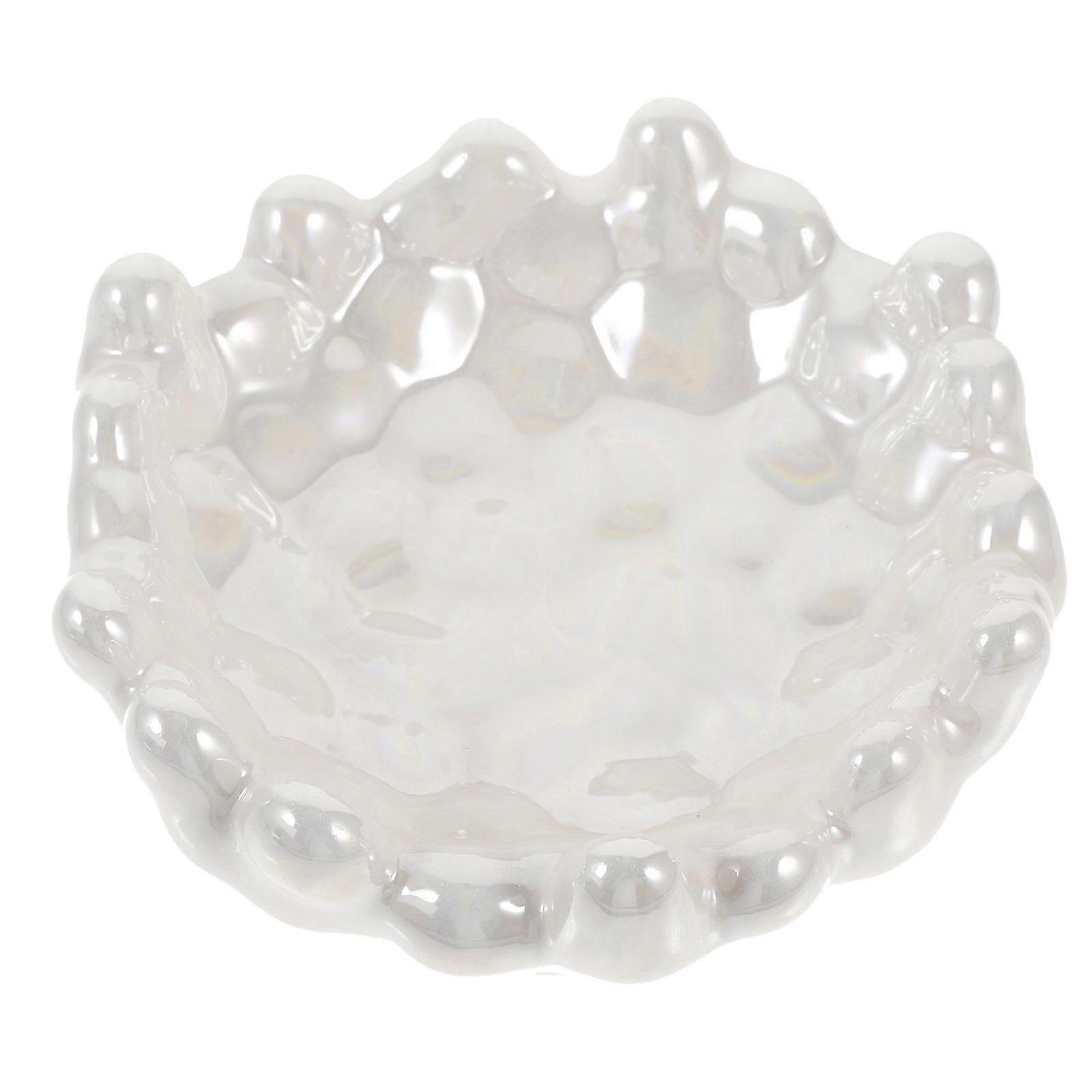 Ceramic Tray for Storage Multi Color Elegant Design for Desktop or Dressing Table 7.5 Inches