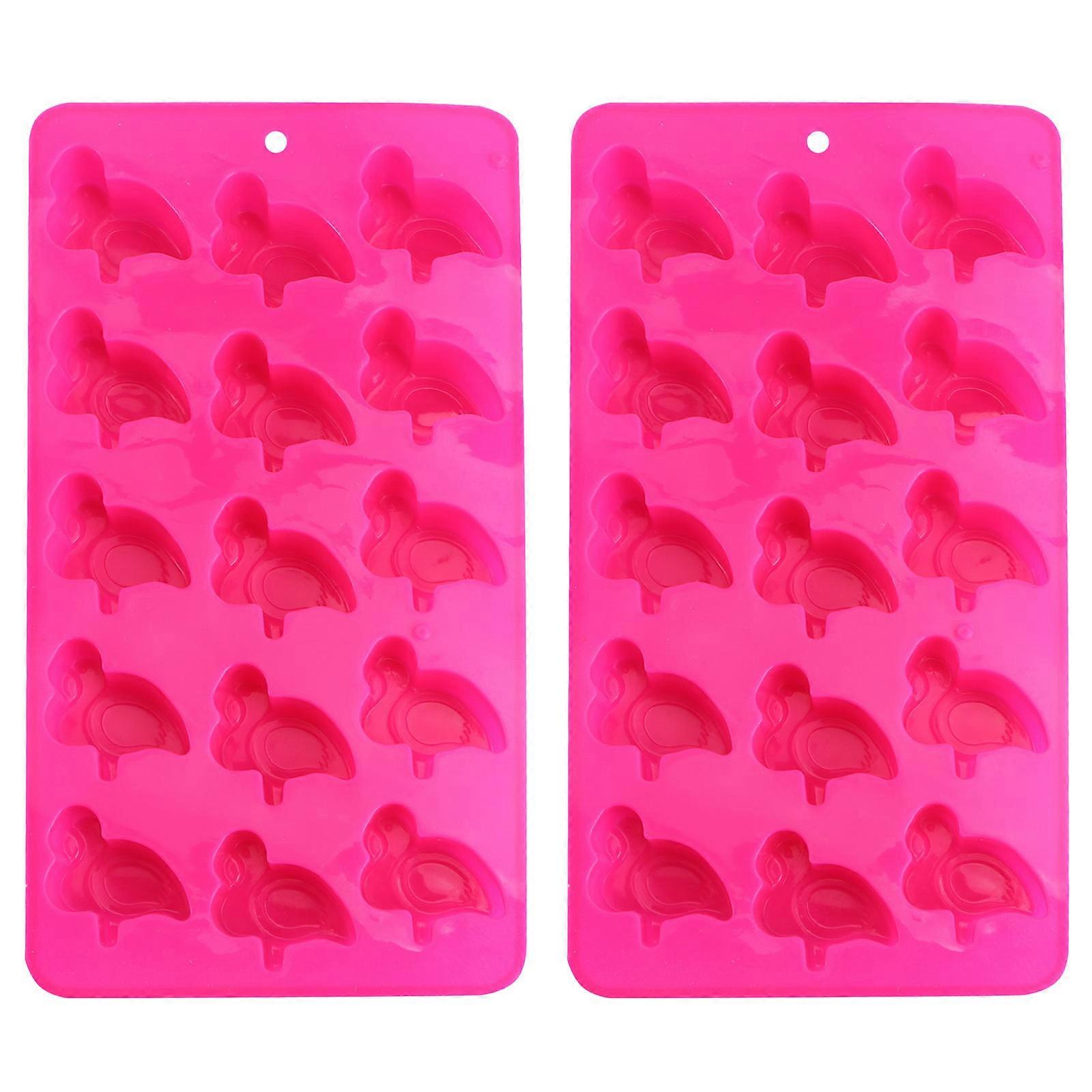 Rosy Silicone Candy Molds for Kitchen Nonstick Flexible DIY Soap Making Flamingo Chocolates Molds 2pcs