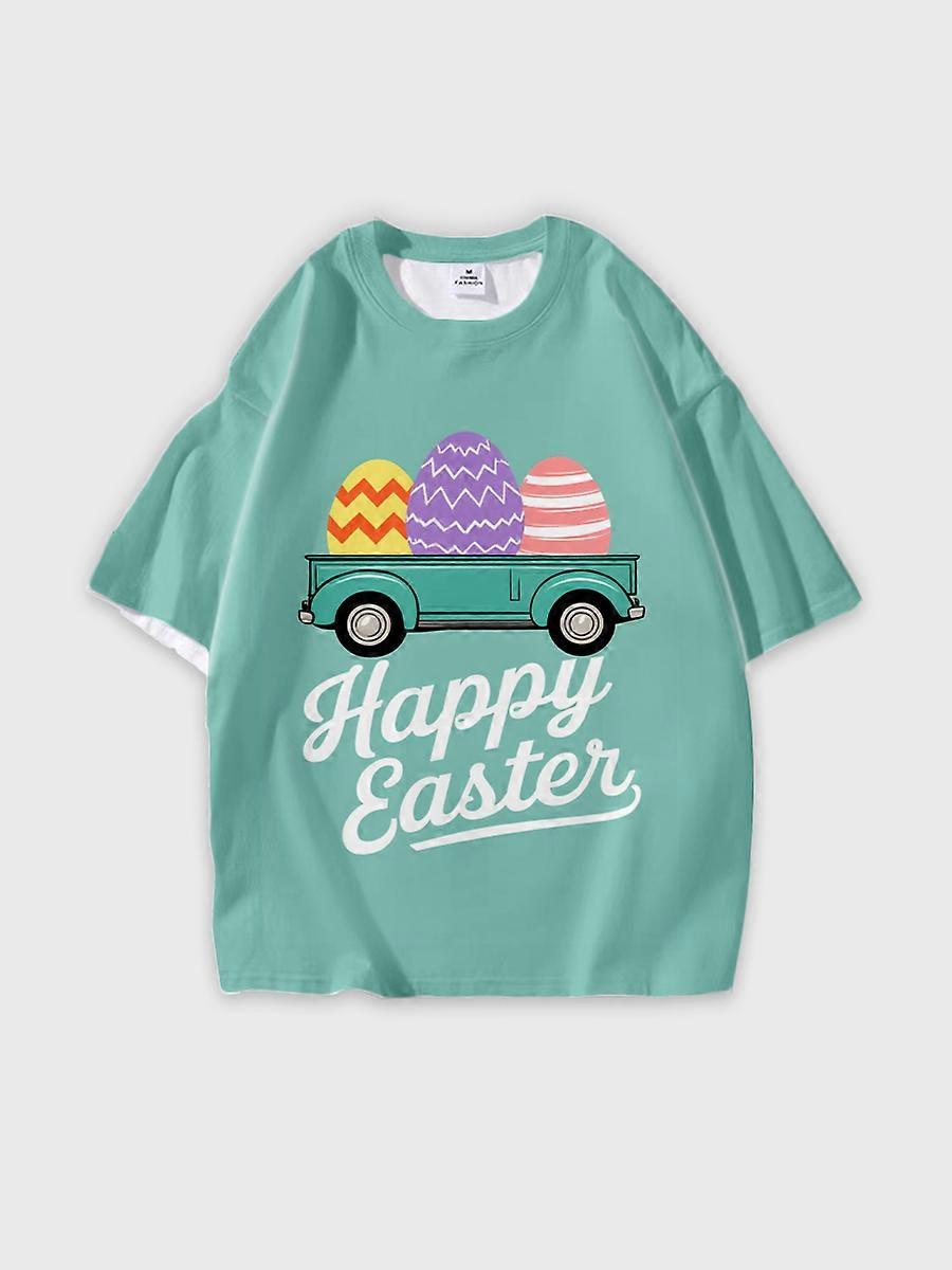 T-shirt round neck Pattern loose short sleeve N129