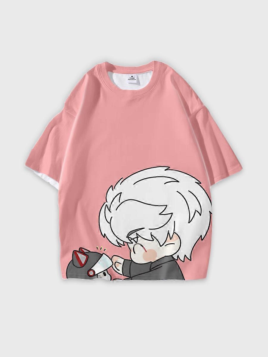 T-shirt round neck Role Pattern loose short sleeve B645