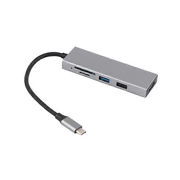 5 in 1 USB C hub with USB3.0 USB2.0 memory card slot HD multimedia interface multi-port adapter for IOS tablet