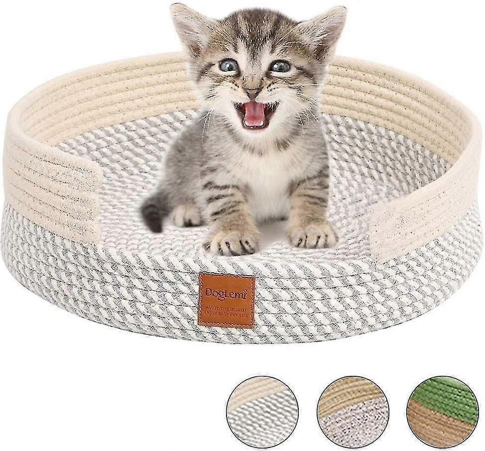 Round cat bed, summer cotton hand knitting comfortable cat nest for cat
