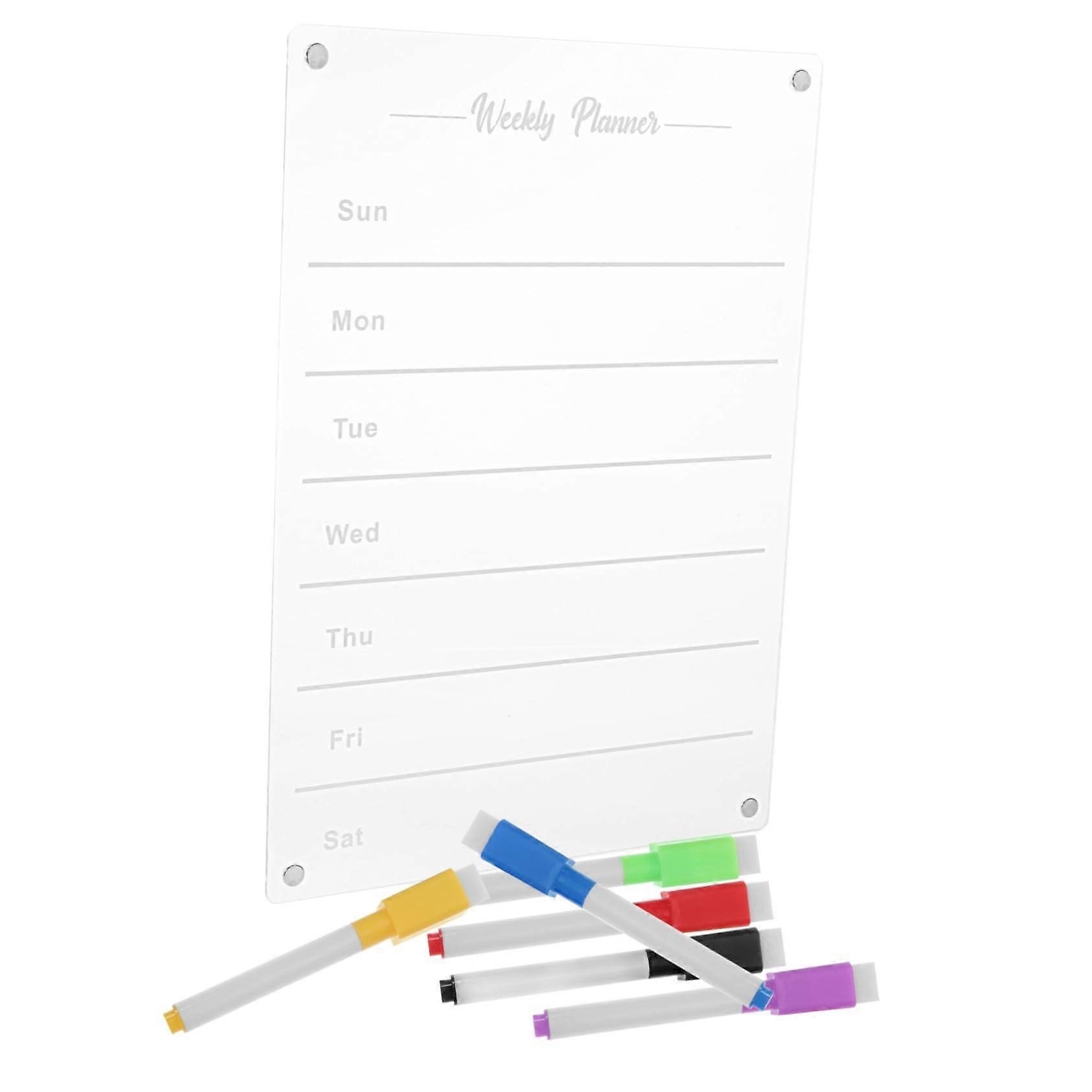Magnetic Dry Erase Board Set for Fridge with Whiteboard Markers, Lightweight Weekly Planner and Notes, Reusable Design