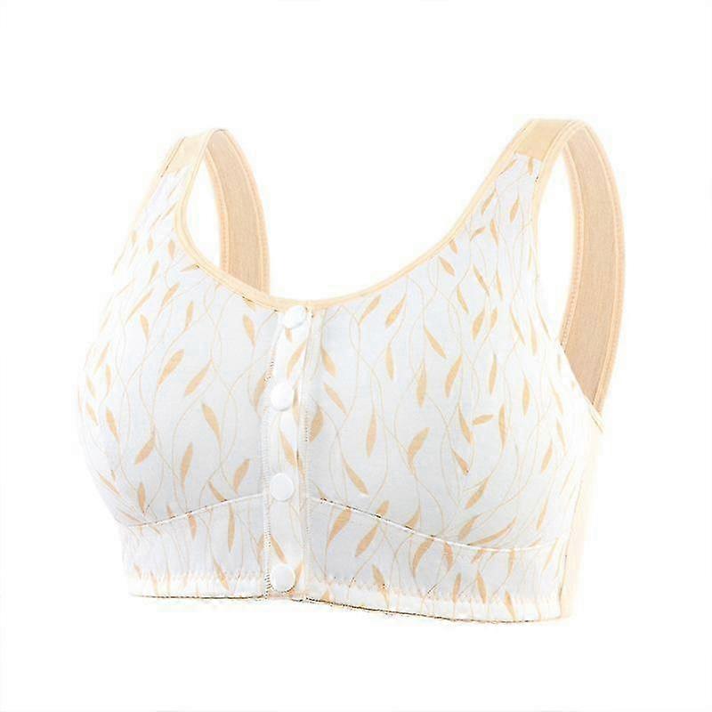 BC Cup Universal BH Tynd Cup Blød bomuld Front Knap Midaldrende og ældre Undertøj Dame BH Udskrivning Oversize