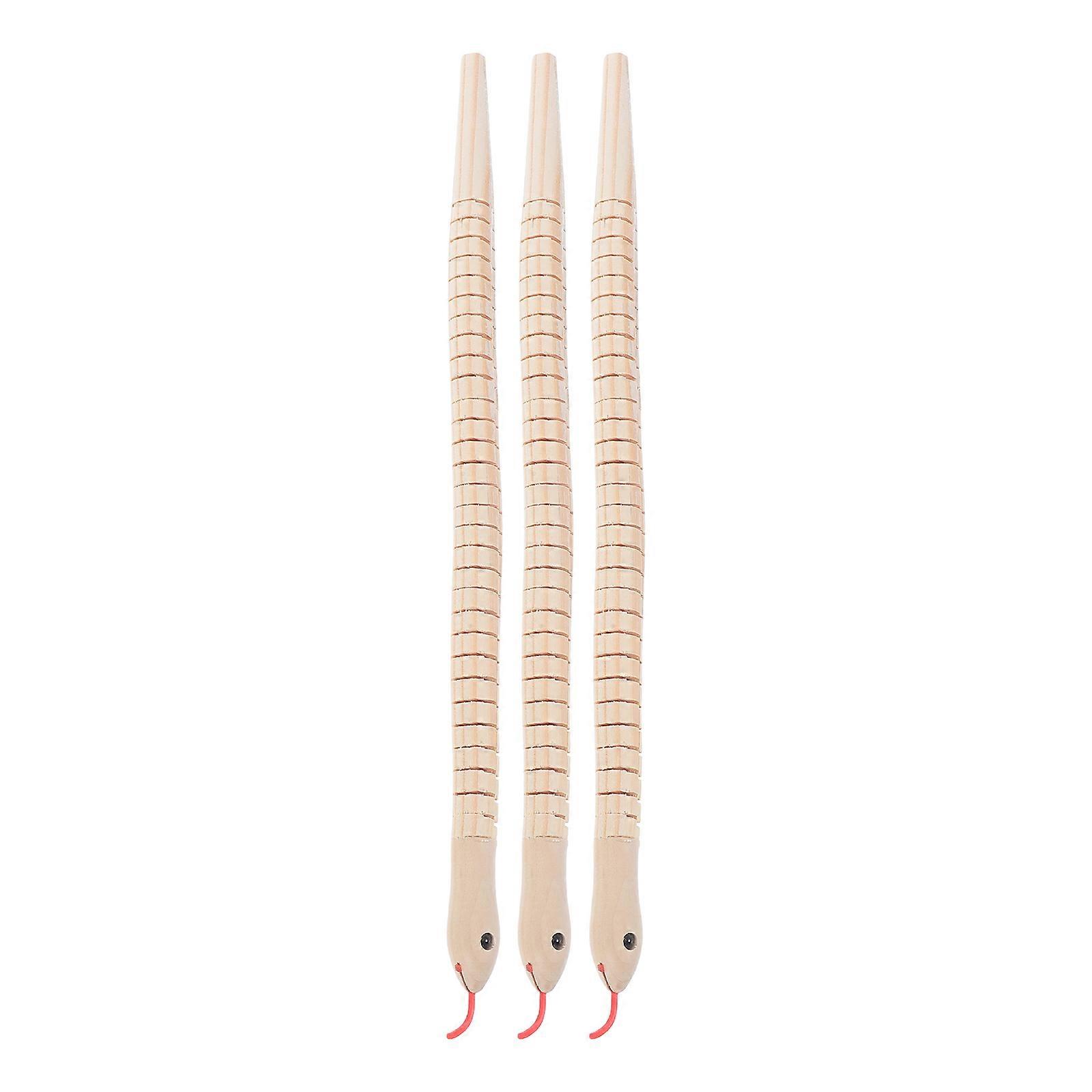 3pcs Unfinished Wooden Snake Models with Flexible Joints for Crafting & Educational Play – Encourages Imagination and Coordination
