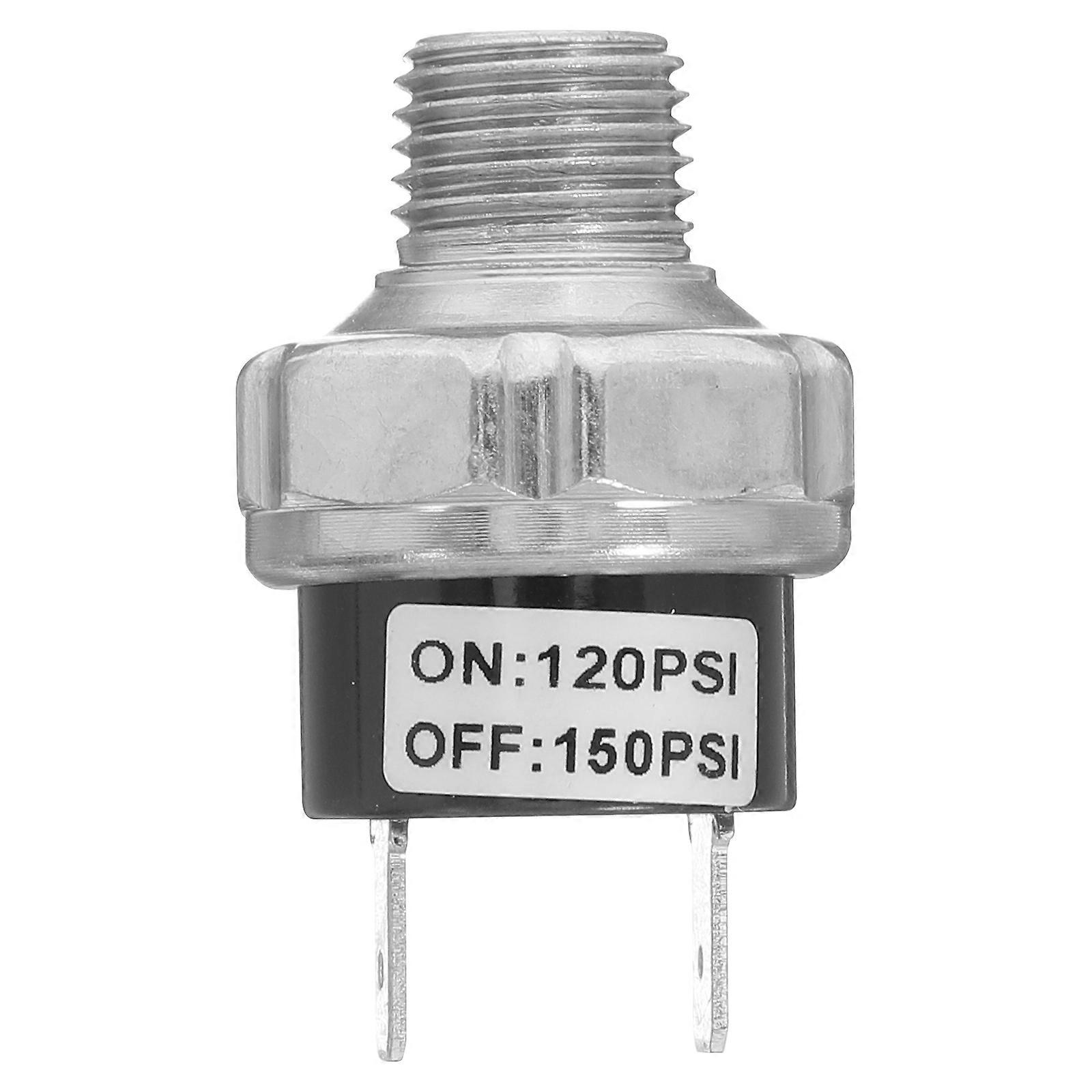 Adjustable Air Pressure Switch for Air Compressor and Train Horn System Coated Tube Silver 1/4 inch NPT
