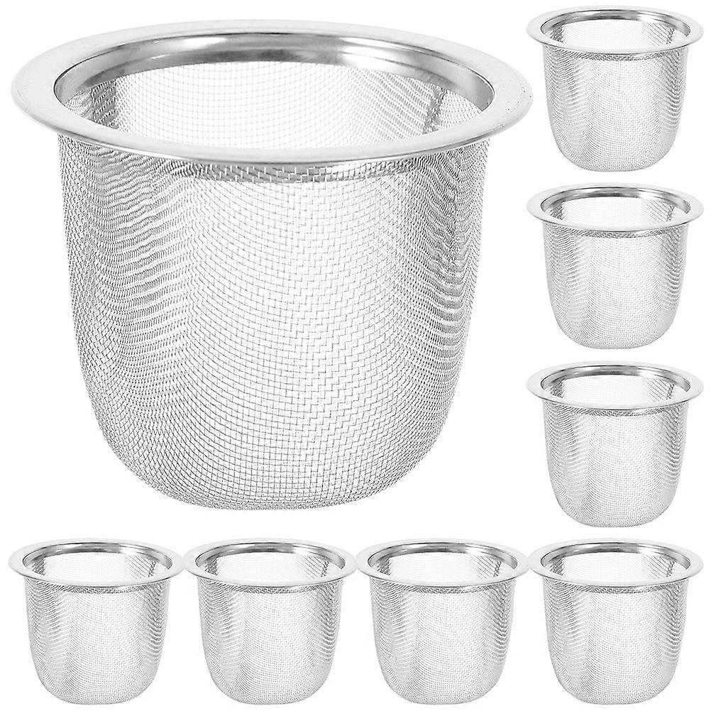 Tea Infuser For Teapot Stainless Steel Filtration Silver Basket Shape 8Pcs