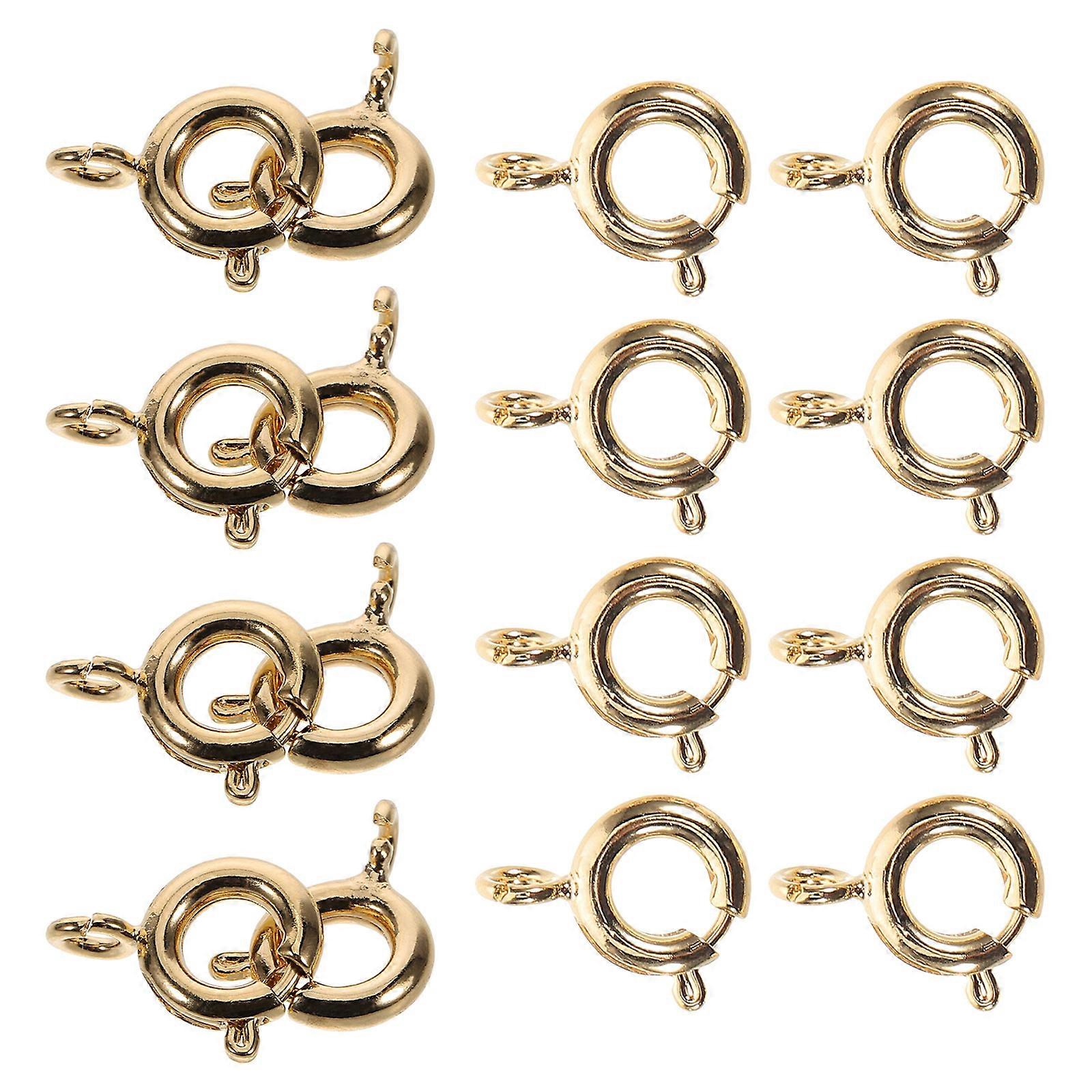 50pcs Durable Metal Spring Ring Clasps for Jewelry Making – Easy Attachment, Versatile Use for Bracelets and Necklaces