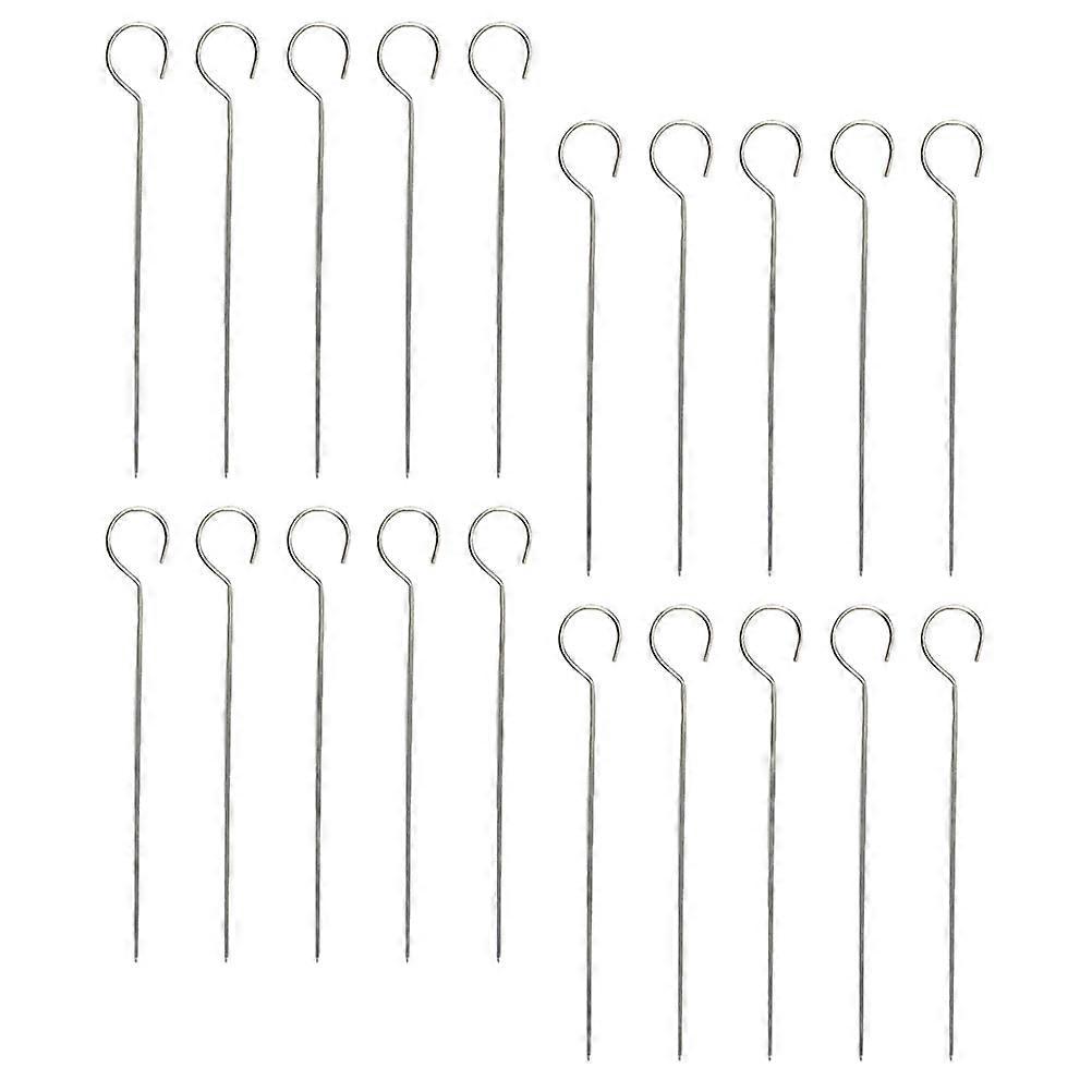 Kebab Skewer Metal Grilling Utensils Stainless Steel BBQ Barbecue Skewers Reusable For Meat Trussing 20Pcs