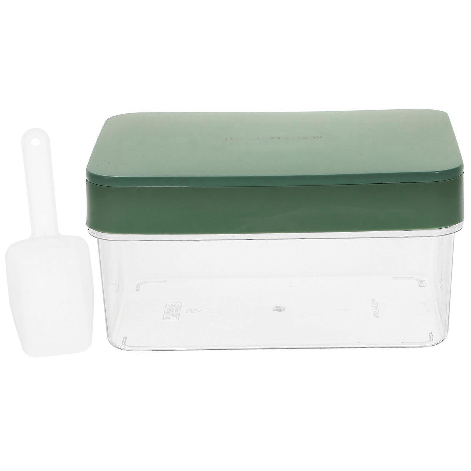 Silicone Ice Cube Tray with Lid, Scoop Compartment, and Stackable Design for Freezer Ice Making, Drinks, Cocktails, and Desserts