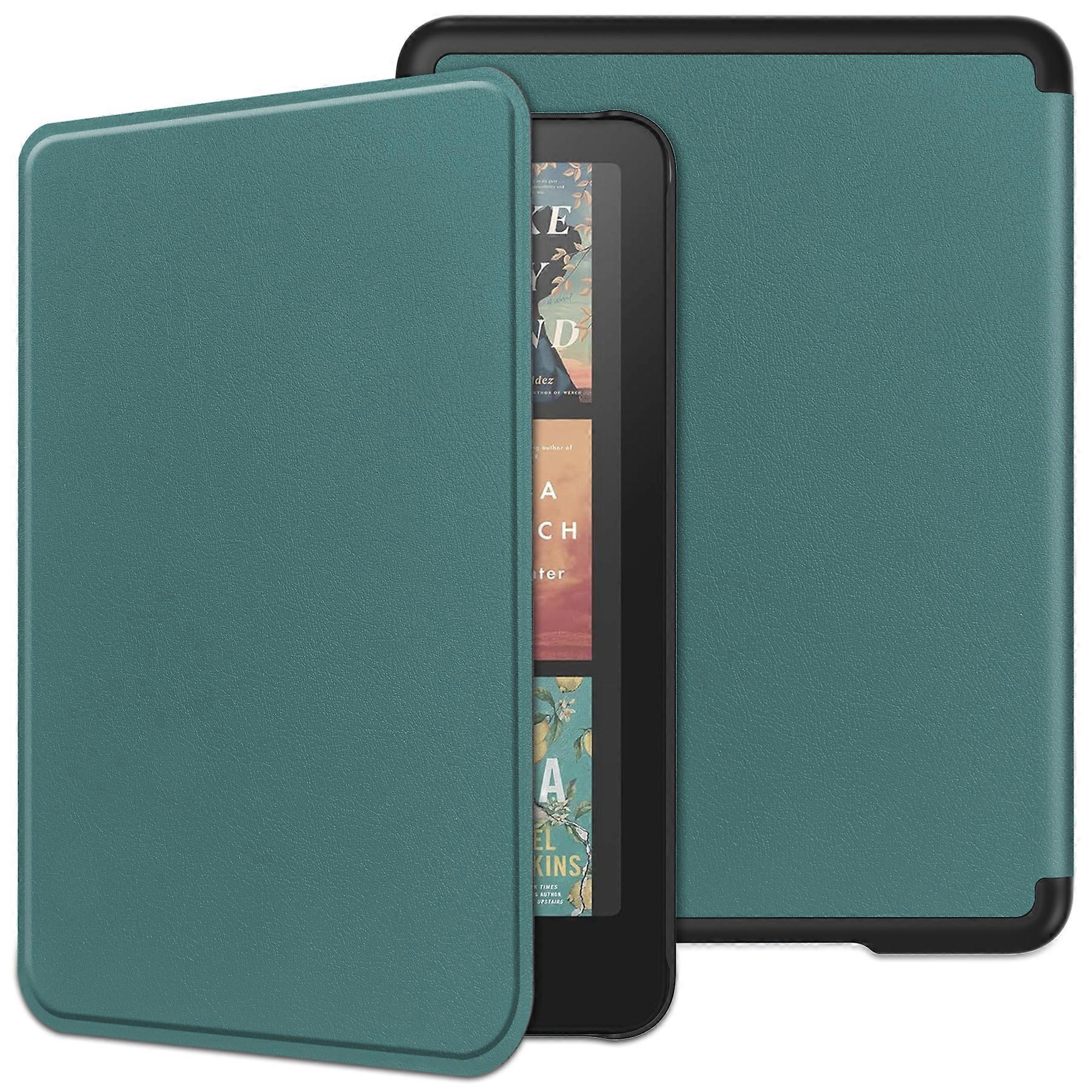 TKdaddy für Amazon Kindle Colorsoft Kindle Paperwhite (2024) Hülle PC + PU E-Reader Cover Unterstützung Auto Wake Sleep Schwarzgrün