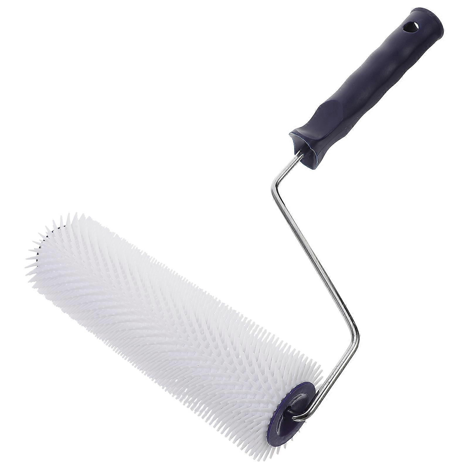 White PE Plastic Spiked Roller for Home Use Removes Bubbles in Floor Coating 7.8 Inches