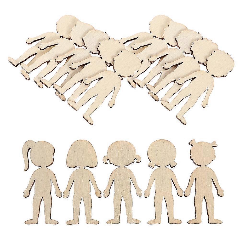Natural Wood Figures Cutouts for DIY Crafts, Creative Projects, Home Party Decorations, and Imaginative Play – 100pcs Unfinished Wooden Shapes for